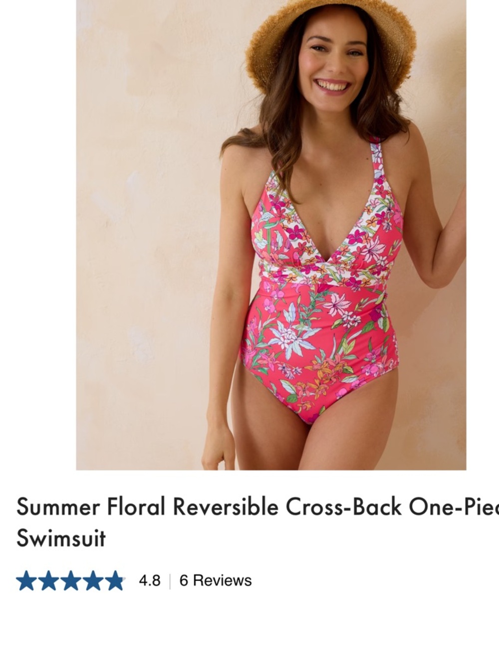 💖NWT TOMMY BAHAMA SUMMER FLORAL REVERSIBLE CROSS BACK ONE PIECE SWIMSUIT SIZE 12 - Picture 3 of 15